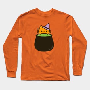 Cat bat with cauldron Long Sleeve T-Shirt